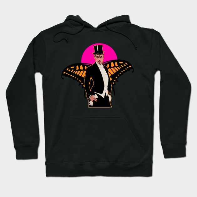 Boy with butterfly wings is chic and smokes cigarettes Hoodie by Marccelus